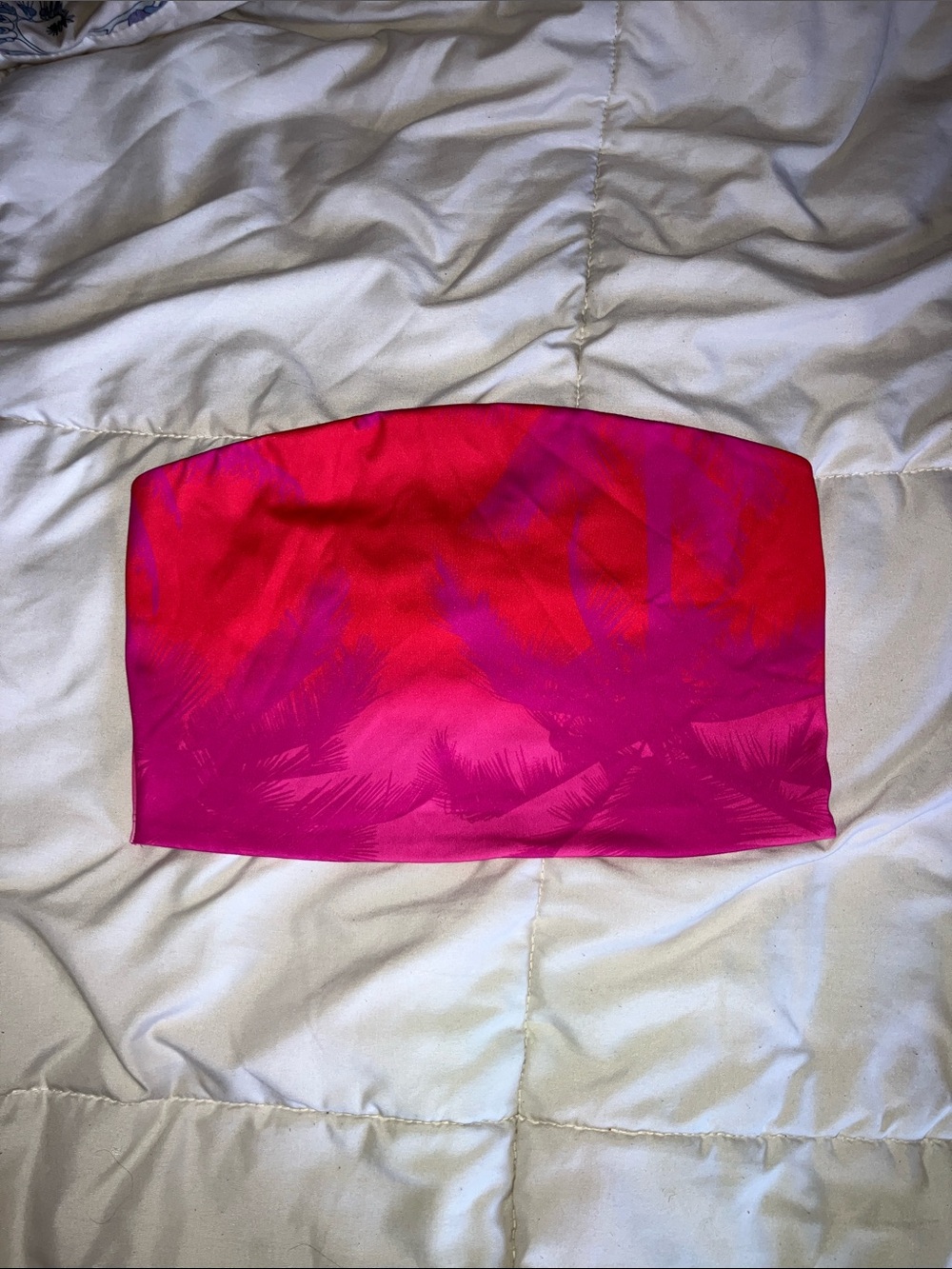 No Boundaries Pink and Red Strapless Bandeau